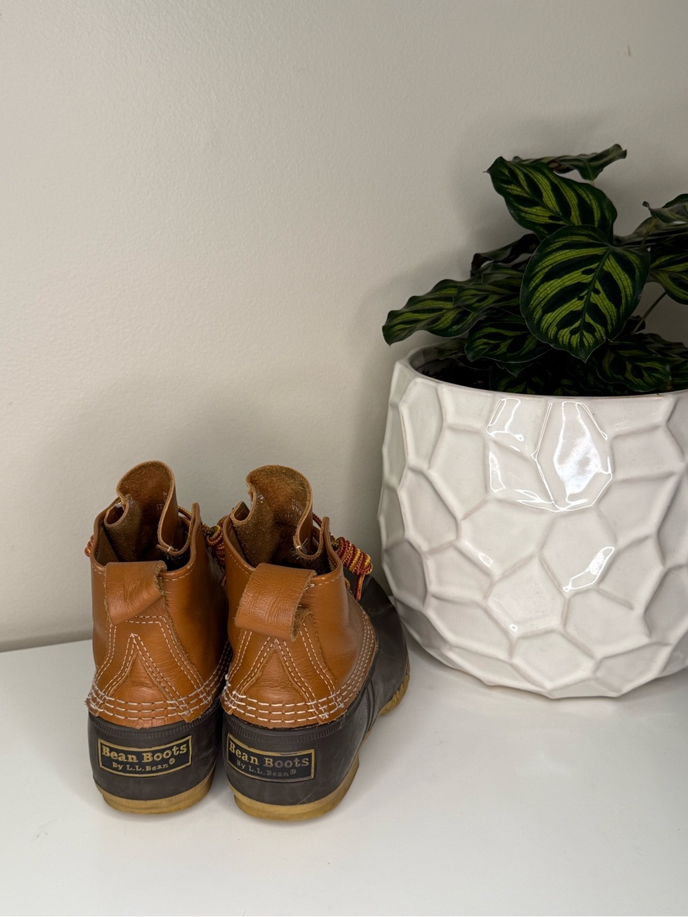 L.L.Bean Bean Boots Women’s 7M Made in Maine Brown Tan Leather Duck Rain Boots Y - Picture 5 of 9